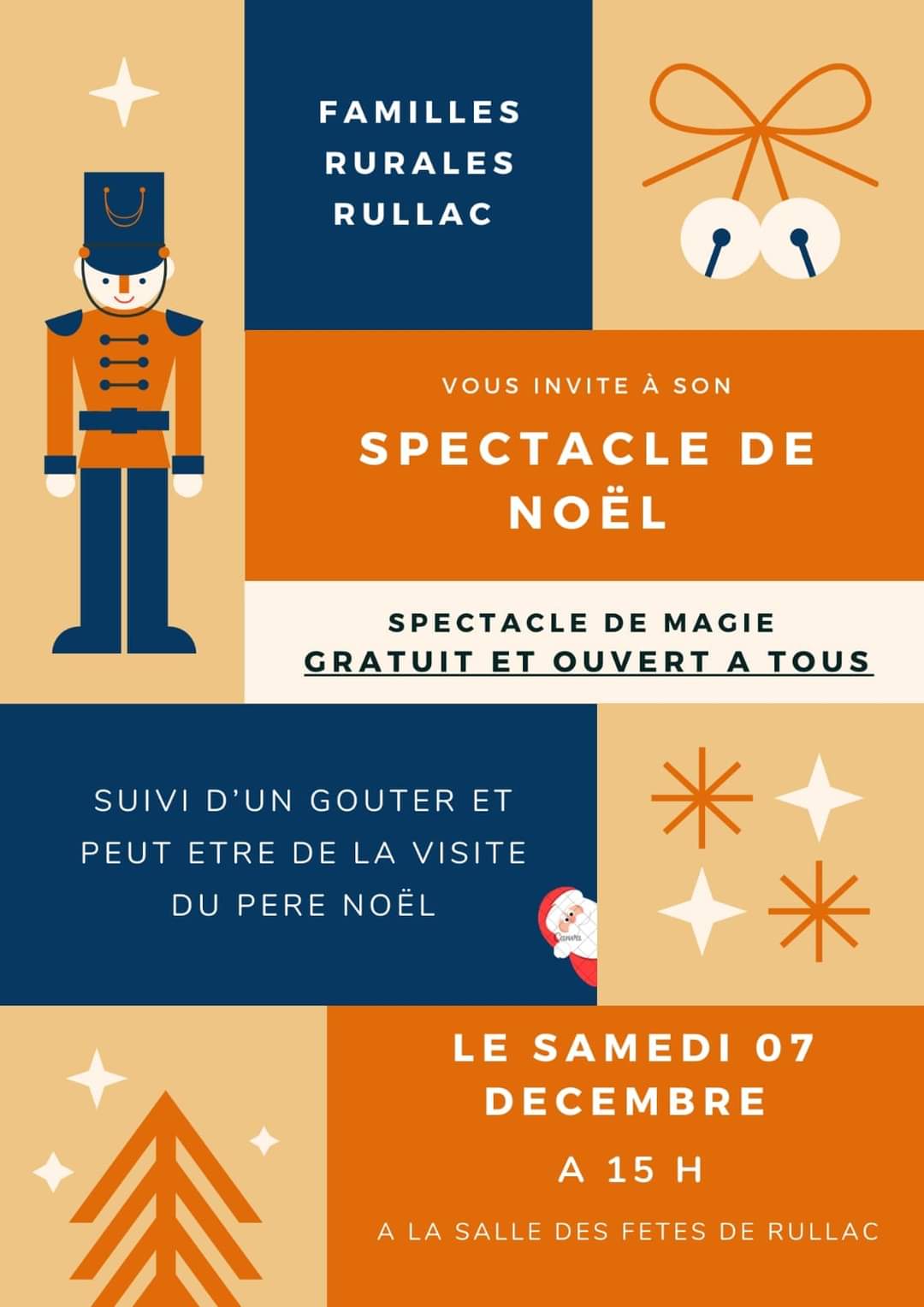 Lire la suite à propos de l’article Spectacle de Noël le Samedi 07 Décembre à 15h